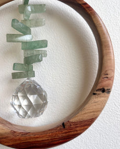 Green Aventurine Canarywood Suncatcher