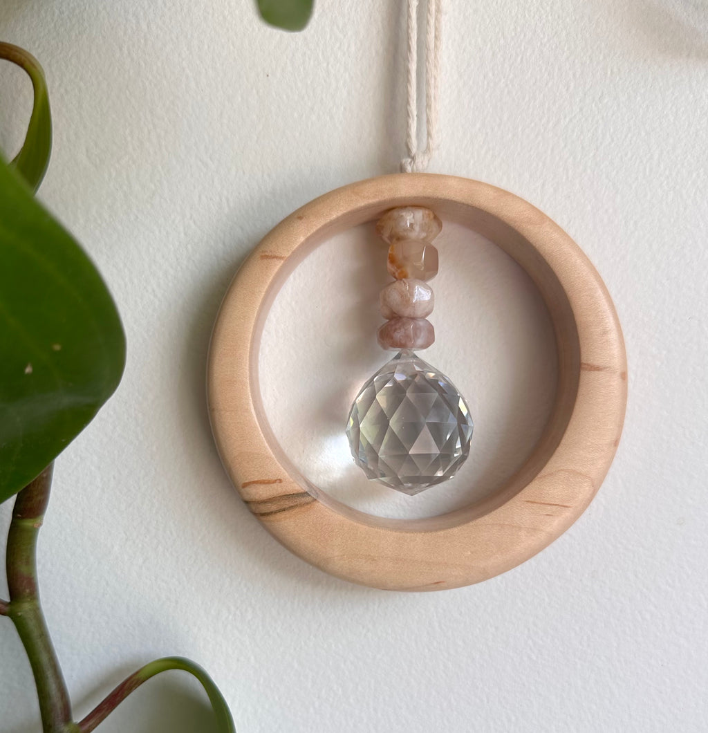 Flower Agate Maplewood Suncatcher mini