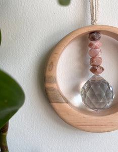 Peruvian Pink Opal Maplewood Suncatcher mini