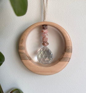 Peruvian Pink Opal Maplewood Suncatcher mini