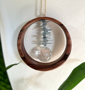 Blue Kyanite Bolivian Rosewood Suncatcher