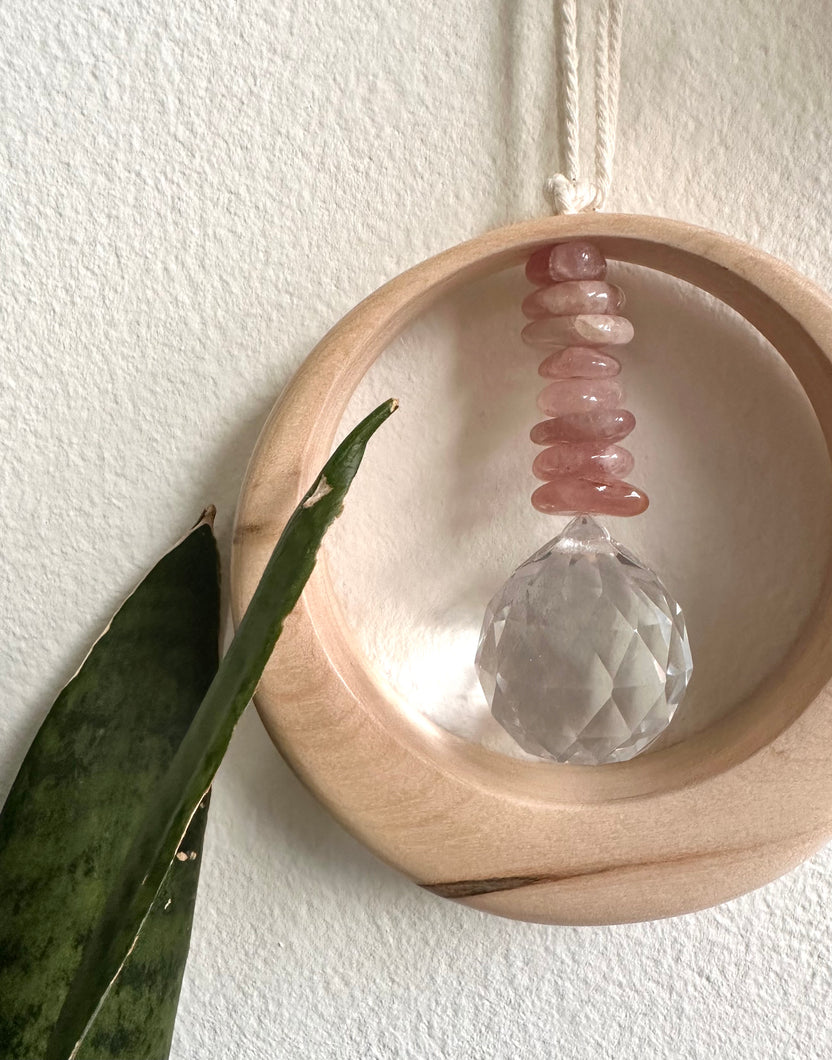 Rose Quartz Maplewood Suncatcher mini