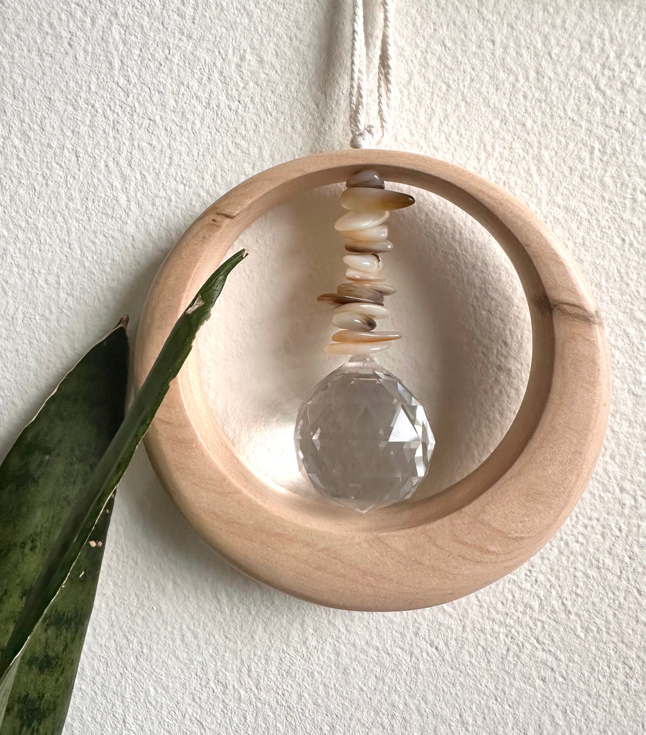 Golden Lip Shell Maple Wood Suncatcher mini