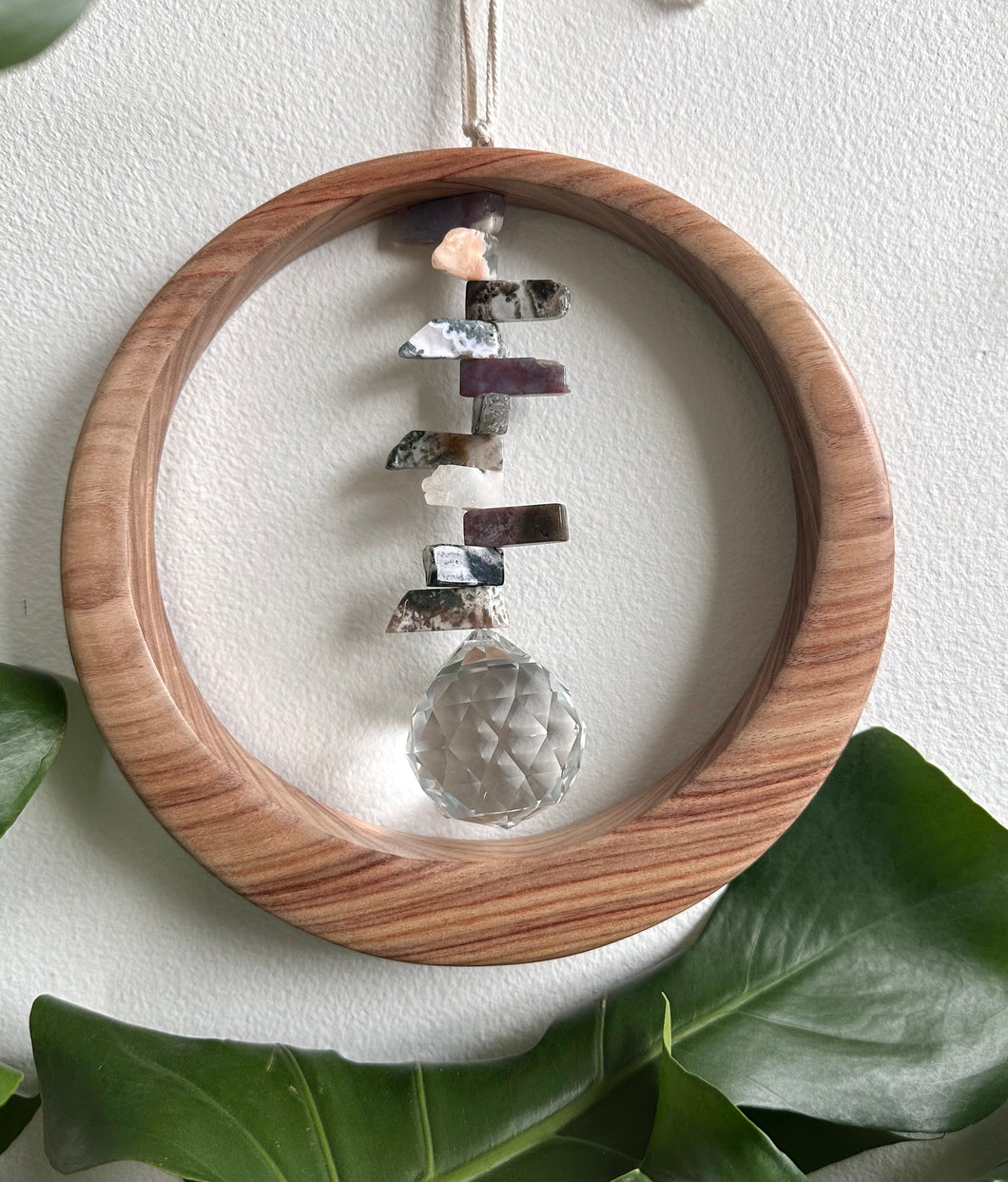 Indian Agate Canarywood Suncatcher