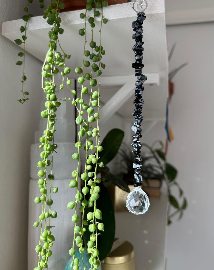 Snowflake Obsidian Suncatcher