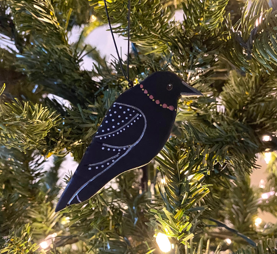 Winter Crow Ornament