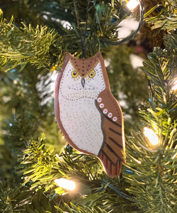 Screech Owl Ornament brown