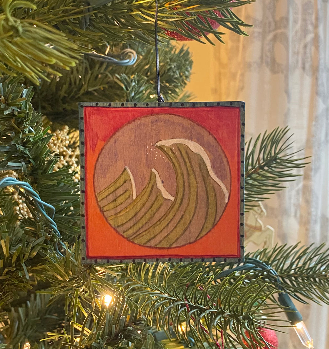 Hand Painted Wave Ornament
